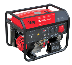 FUBAG BS 6600 DA ES Бензиновый генератор FUBAG BS 6600 DA ES максимальная мощность 6.5 кВА, топливный бак 25 л., автономия до 8 часов, электростартер.