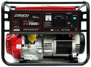 ZENITH ZH7000E Бензиновый генератор ZENITH ZH7000E максимальная мощность подключения 6.2 кВА. Напряжение 230В.