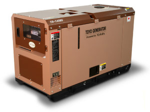 TOYO TG-14SBS Дизельный генератор TOYO TG-14SBS в кожухе, максимальная мощность 11.5 кВА, для интенсивной эксплуатации. Напряжение 230В