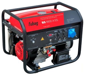 FUBAG BS 6600 A ES Бензиновый генератор FUBAG BS 6600 A ES мощность 6.5 кВА, топливный бак 25 литров, автономия до 8 часов. Электростартер, напряжение 230В