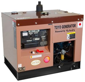 TOYO TKV-7.5SPC Дизельный генератор открытого типа TOYO TKV-7.5SPC максимальная мощность подключения 6.5 кВА. Сделано в Японии