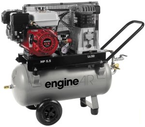 Бензиновый компрессор ABAC EngineAIR A39B/50 5HP Бензиновый компрессор ABAC EngineAIR A39B/50 5HP рабочее давление 10 бар, производительность 330 л/мин.