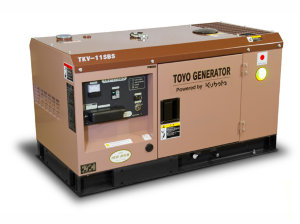 TOYO TKV-11SBS Дизельный генератор TOYO TKV-11SBS в кожухе, максимальная мощность 9.7 кВт