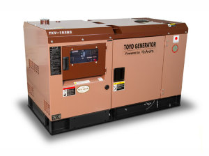 TOYO TKV-15SBS Дизельный генератор TOYO TKV-15SBS в кожухе, мощность 13.7 кВА, напряжение 230В. Сделано в Японии.
