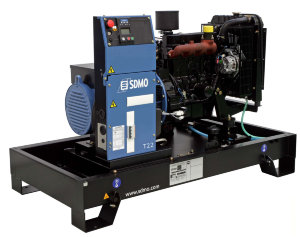SDMO Т22К  Дизель электрогенератор SDMO Т22К максимальная мощность подключения 22 кВА, напряжение 380В. Двигатель MITSUBISHI
