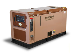 TOYO TG-12SBS Дизельный генератор TOYO TG-12SBS в кожухе, максимальная мощность 9.8 кВА, для интенсивной эксплуатации.